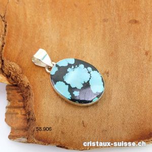 Pendentif Turquoise en argent 925. Pièce unique