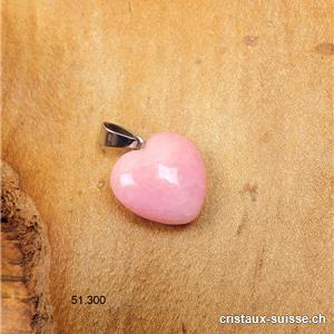 Pendentif Jade Serpentine rose Coeur 1,5 cm. OFFRE SPECIALE