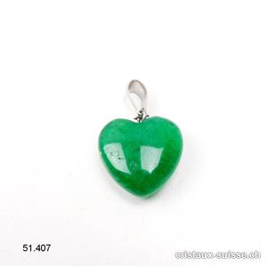 Pendentif Jade Serpentine vert Coeur 1,5 cm. OFFRE SPECIALE