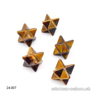 Petit Merkaba Oeil de Tigre, diagonale 2 cm x épais. 1,3 cm. OFFRE SPECIALE