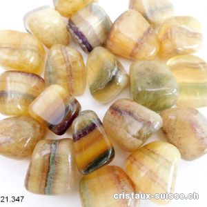 Fluorite jaune - arc-en-ciel 2 - 2,5 cm / 16 - 24 grammes. Taille L