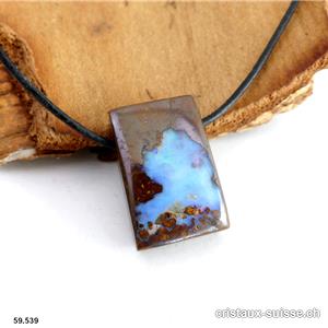 Opale Boulder d'Australie percée, avec cordon en cuir. Pièce unique