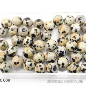 Jaspe Dalmatien, boule percée 6 - 6,5 mm