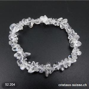Bracelet Cristal de roche, élastique 19 cm. Taille M-L