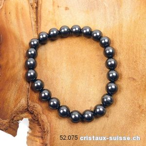 Bracelet Schungite 8 mm, élastique 16,5 - 17 cm. Taille S