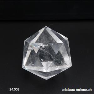 Icosaèdre Cristal de Roche 3,3 cm. Pièce unique 60,5 grammes