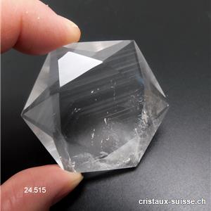 Sceau de Salomon Cristal de Roche AVEC FANTOME 4,3 x 5 x épais. 1,2 cm. Pièce unique 41 grammes