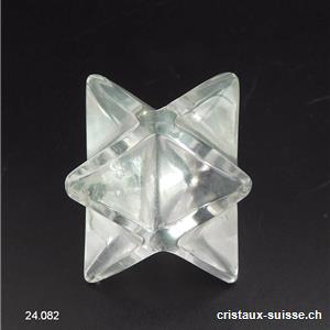 Merkaba Cristal de roche, diagonale 4,5 x épais. 2,7 cm. Pièce unique