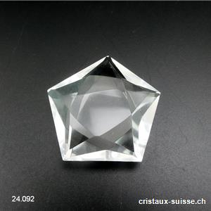 Pentagramme Cristal de Roche 4 cm x épais. 1,5 cm.  Pièce unique