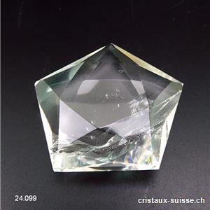 Pentagramme Cristal de Roche 4,9 cm x épais. 1,8 cm.  Pièce unique