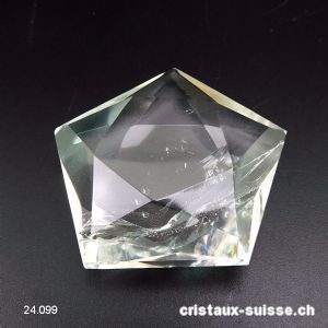Pentagramme Cristal de Roche 4,9 cm x épais. 1,8 cm.  Pièce unique