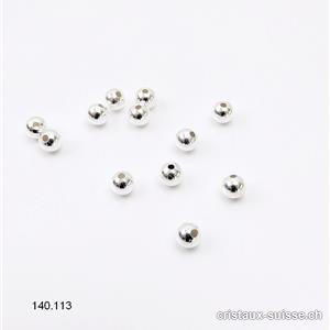 Perle en argent 925, 4 mm / trou 1,2 mm