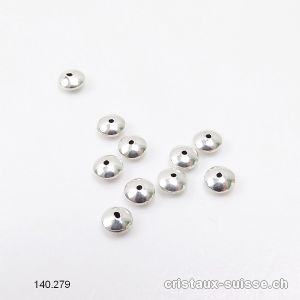 Rondelle en argent 925 4 x 2 mm / trou 0,5 mm