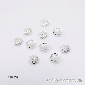 1 pièce Fleur incurvée 6 mm, Intercalaire en argent 925