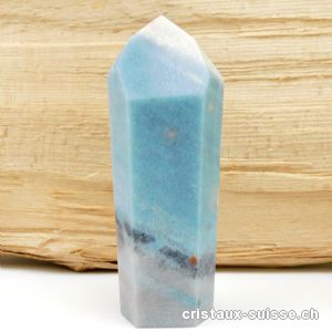 Quartz bleu avec Troïlite, Obélisque 12,5 cm. Pièce unique 279 grammes