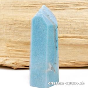 Quartz bleu avec Troïlite, Obélisque 10 cm. Pièce unique 235 grammes