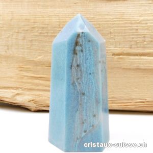 Quartz bleu avec Troïlite, Obélisque 8,8 cm. Pièce unique 184 grammes