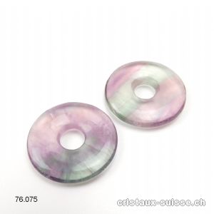 Fluorite arc-en-ciel claire, donut 3 cm. Qualité A. Offre Spéciale