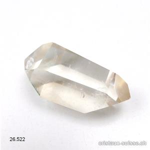 Cristal de roche léger fumé taille biterminée 6 x épais. 2,5 cm. Pièce unique 58 grammes. OFFRE SPECIALE