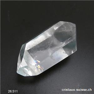 Cristal de roche taille biterminée 6 x épais. 2,5 cm. Pièce unique 60 grammes. OFFRE SPECIALE