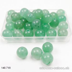 Aventurine verte, boule percée 8 - 8,5 mm. OFFRE SPECIALE