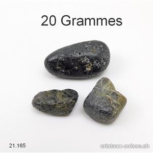 20 grammes Tourmaline noire - verte semi-polie. Qual. AB. OFFRE SPECIALE