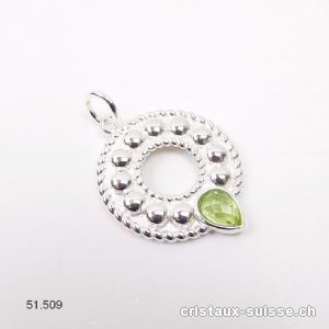 Pendentif Péridot - Olivine facetté en argent 925