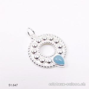 Pendentif Aigue-Marine en argent 925