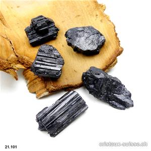 Tourmaline noire cristallisée brute 2,7 à 3,4 cm, 15 à 19 grammes