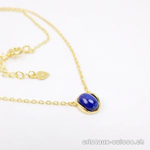 Pendentif Lapis-lazuli avec chaîne en argent 925 dorée. Réglable 41 - 44 cm