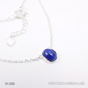 Pendentif Lapis-lazuli avec chaîne en argent 925. Réglable 41 - 44 cm