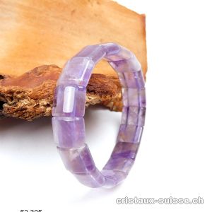 Bracelet Améthyste Plaquettes 1,2 x 1,5 cm, élastique 19 cm. OFFRE SPECIALE