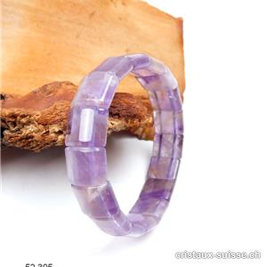 Bracelet Améthyste - Quartz, Plaquettes 1,2 x 1,5 cm, élastique 19 cm. OFFRE SPECIALE