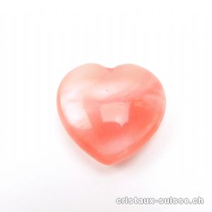 Coeur Quartz pastèque 3 x 3 x 1,2 cm. OFFRE SPECIALE