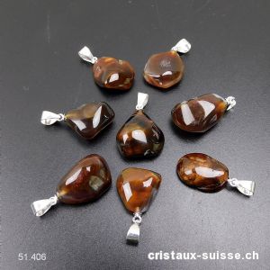 Pendentif Agate de Feu du Mexique 1,5 - 1,8 cm, avec boucle argent 925. Offre Spéciale
