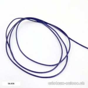 Cordon en cuir Bleu marine à nouer, 1,5 mm / 1 mètre