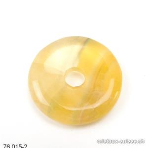Fluorite jaune d'Argentine, Donut 3 cm. Pièce unique. RARETÉ