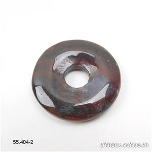Héliotrope - jaspe sanguin - donut 3 cm. Pièce unique