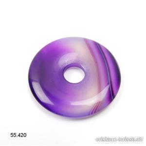 Agate violette striée, Donut 3 cm. OFFRE SPECIALE