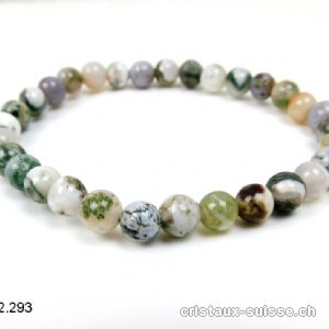 Bracelet Agate des Arbres - Agate Mousse 6 - 6,5 mm / 18,5 - 19 cm