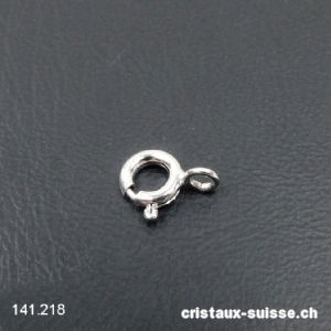 Fermoir à ressort 6 mm, boucle rigide ouverte / argent 925