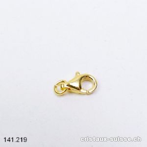 Fermoir Mousqueton 8,2 mm, boucle ouverte 3,5 mm / argent 925 plaqué or