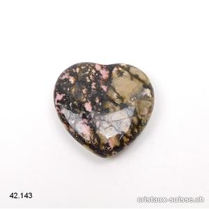 Coeur Rhodonite plat 2,5 cm. OFFRE SPECIALE