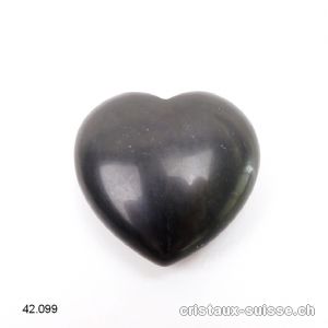 Coeur Obsidienne noire - anthracite 3 cm. OFFRE SPECIALE