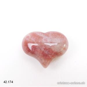 Coeur Quartz fraise 2,5 x 2 cm, bombé