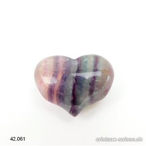 Coeur Fluorite arc-en-ciel 2,5 x 1,5 - 2 cm, bombé. Offre Spéciale