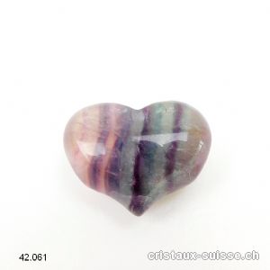 Coeur Fluorite arc-en-ciel 2,5 x 1,5 - 2 cm, bombé. Offre Spéciale