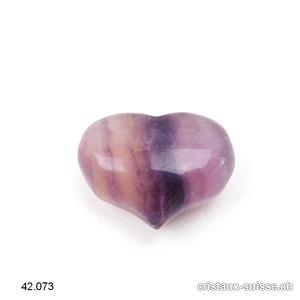 Coeur Fluorite violette 2,5 x 1,5 - 2 cm, bombé