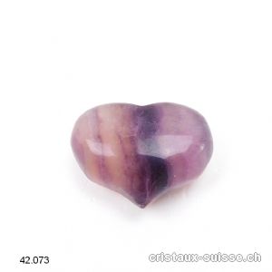 Coeur Fluorite violette 2,5 x 1,5 - 2 cm, bombé