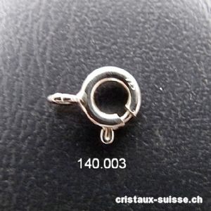 Fermoir à ressort 7 mm, boucle rigide ouverte / argent 925